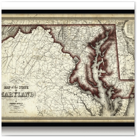 Maryland Map with ticking. Every State and country available. © 2013 Jason and Stacey Haza